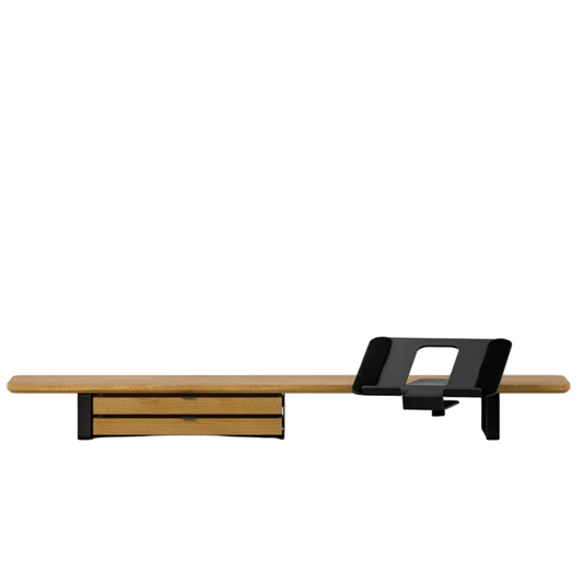 Desk Shelf Bundle | Large/Medium Oak & Black Legs (Laptop Stand + Drawers)