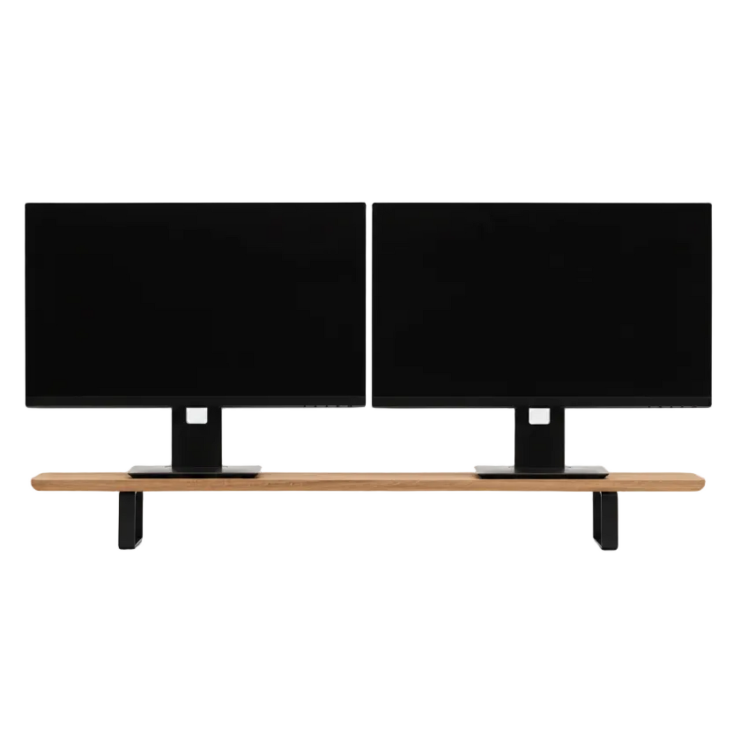 Dual Monitor Desk Shelf | Oak / Black Legs