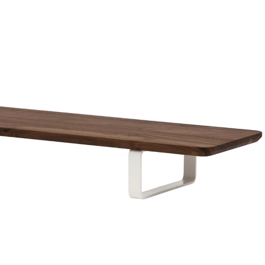 Dual Monitor Desk Shelf | Solid Walnut / White Legs