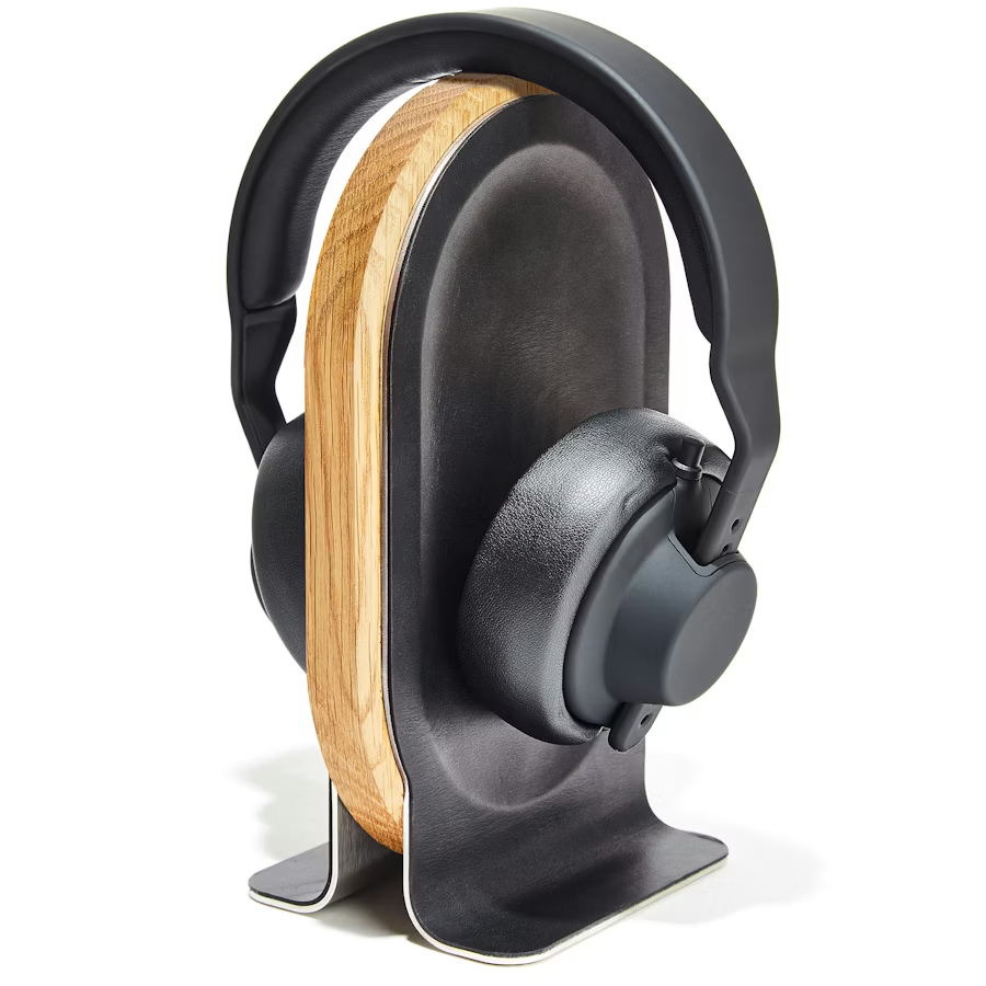 Oak Headphone Stand | Solid White Oak & Steel Display