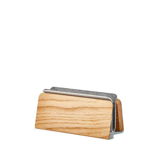 Oak MacBook Dock | Vertical Laptop Stand with German Wool Felt