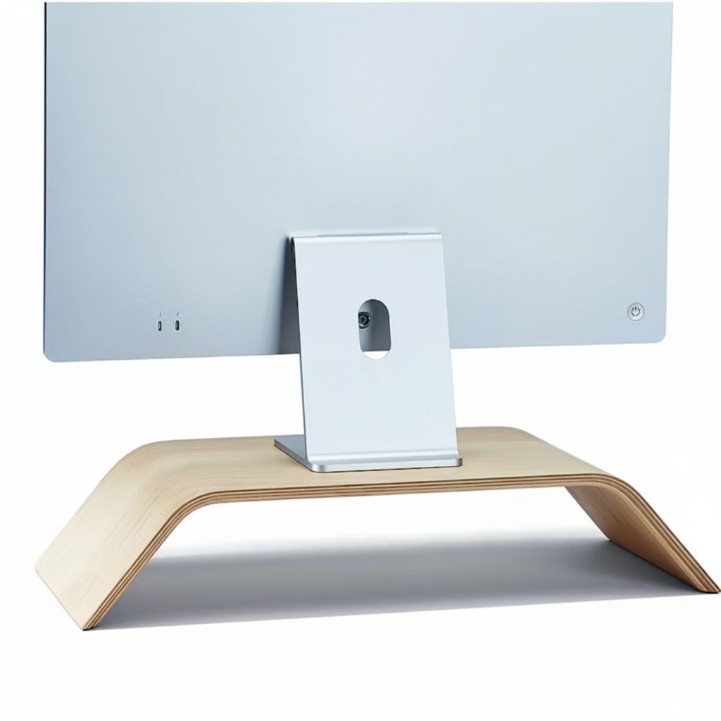 Maple Monitor Stand | Ergonomic Molded Plywood Display Riser