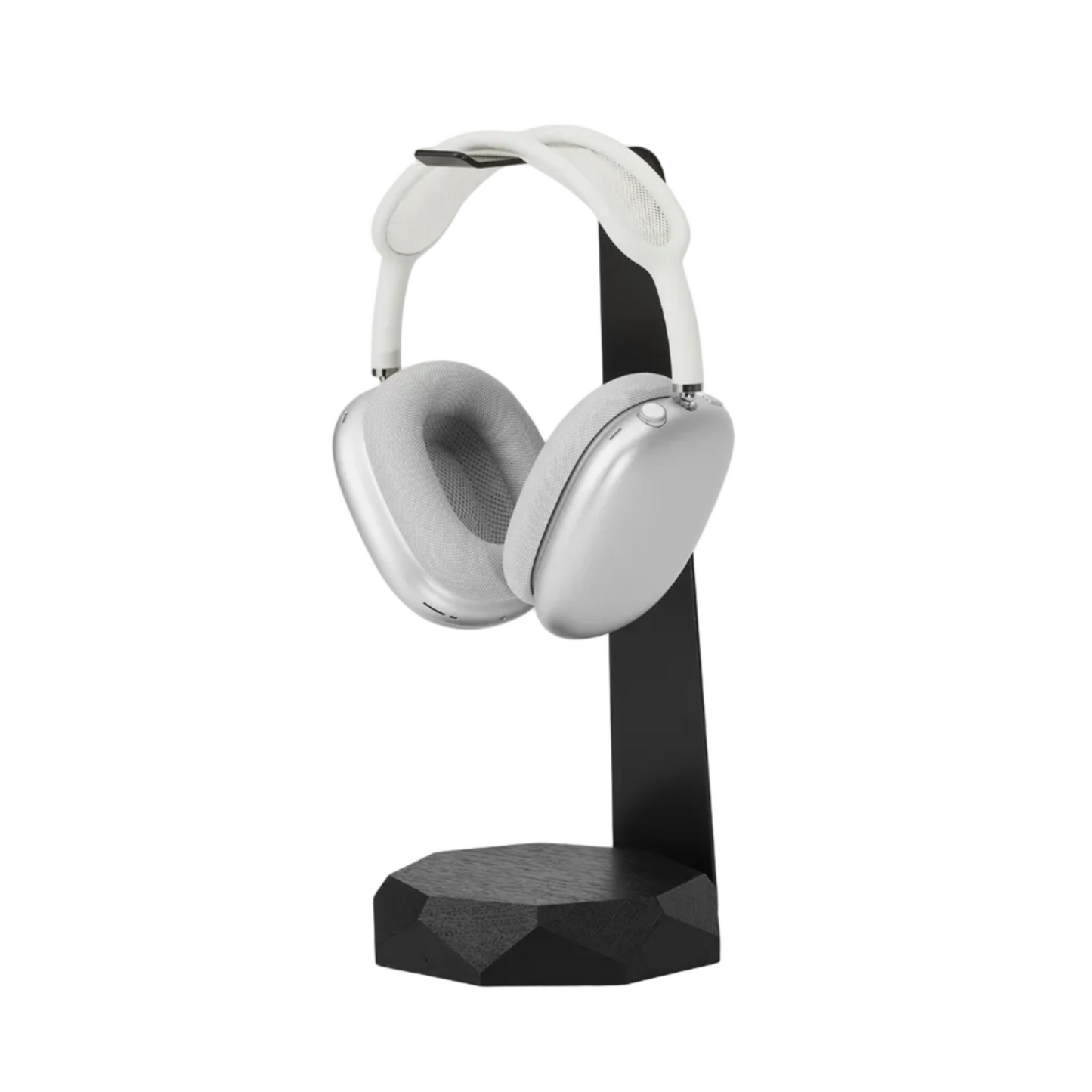 2-in-1 Headphone Stand & Wireless Charger | Solid Black Walnut & Steel