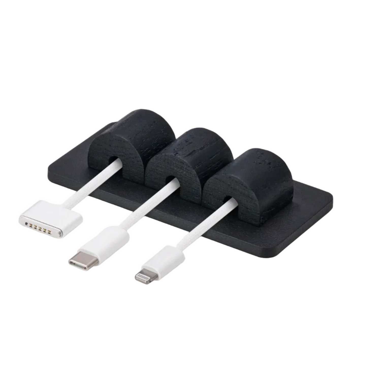 Magnetic Cable Organizer | Solid Black Walnut (Black / White Edition)