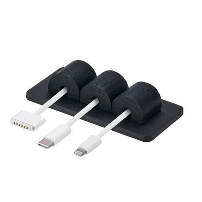 Magnetic Cable Organizer | Solid Black Walnut (Black / White Edition)