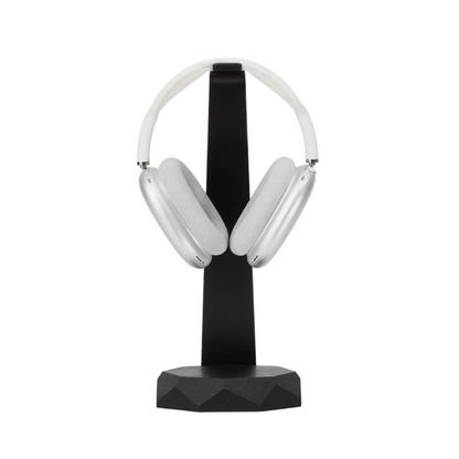 2-in-1 Headphone Stand & Wireless Charger | Solid Black Walnut & Steel