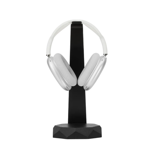 2-in-1 Headphone Stand & Wireless Charger | Solid Black Walnut & Steel