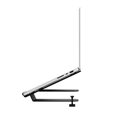 Desk Shelf Laptop Mount | Minimalist Space-Saving Riser (Medium/Large Black)