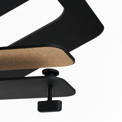 Desk Shelf Laptop Mount | Minimalist Space-Saving Riser (Medium/Large Black)