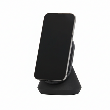 MagSafe iPhone Stand | Solid Black Walnut & Steel
