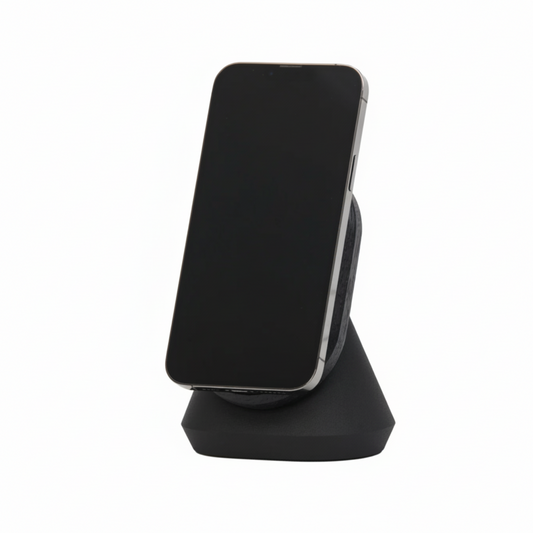 MagSafe iPhone Stand | Solid Black Walnut & Steel