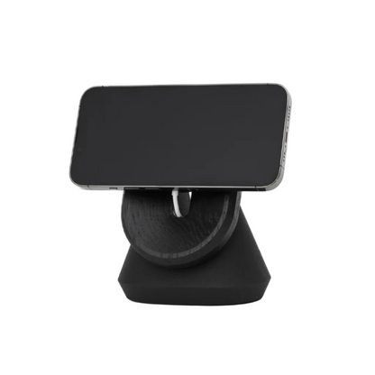 MagSafe iPhone Stand | Solid Black Walnut & Steel