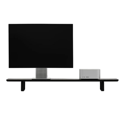 Dual Monitor Desk Shelf | Black Walnut / Black Legs