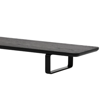 Dual Monitor Desk Shelf | Black Walnut / Black Legs
