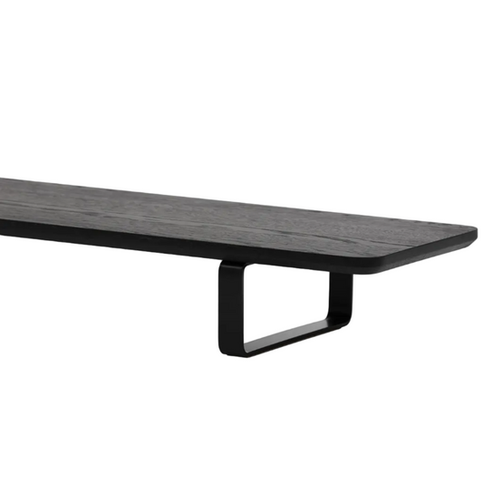 Dual Monitor Desk Shelf | Black Walnut / Black Legs