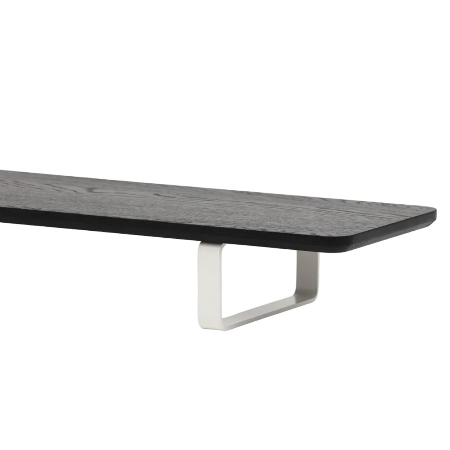 Dual Monitor Desk Shelf | Black Walnut / White Legs