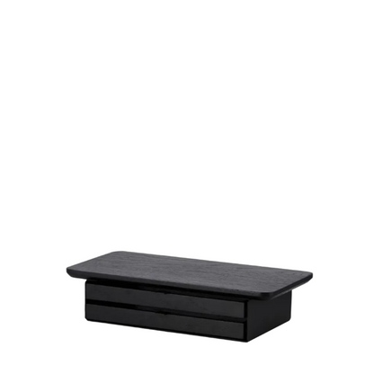 Desk Shelf Mini | Solid Black Walnut & Black Legs (Single/Dual Drawer)