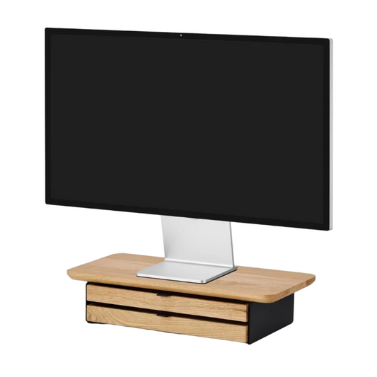Desk Shelf Mini | Solid Oak & Black Legs (Single/Dual Drawer)