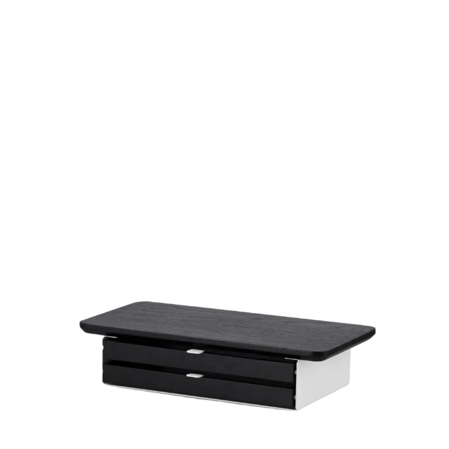 Desk Shelf Mini | Solid Black Walnut & White Legs (Single/Dual Drawer)