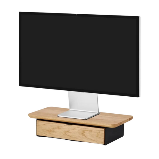 Desk Shelf Mini | Solid Oak & Black Legs (Single/Dual Drawer)