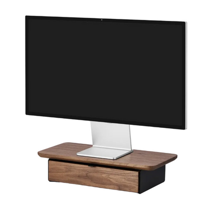 Desk Shelf Mini | Solid Walnut & Black Legs (Single/Dual Drawer)