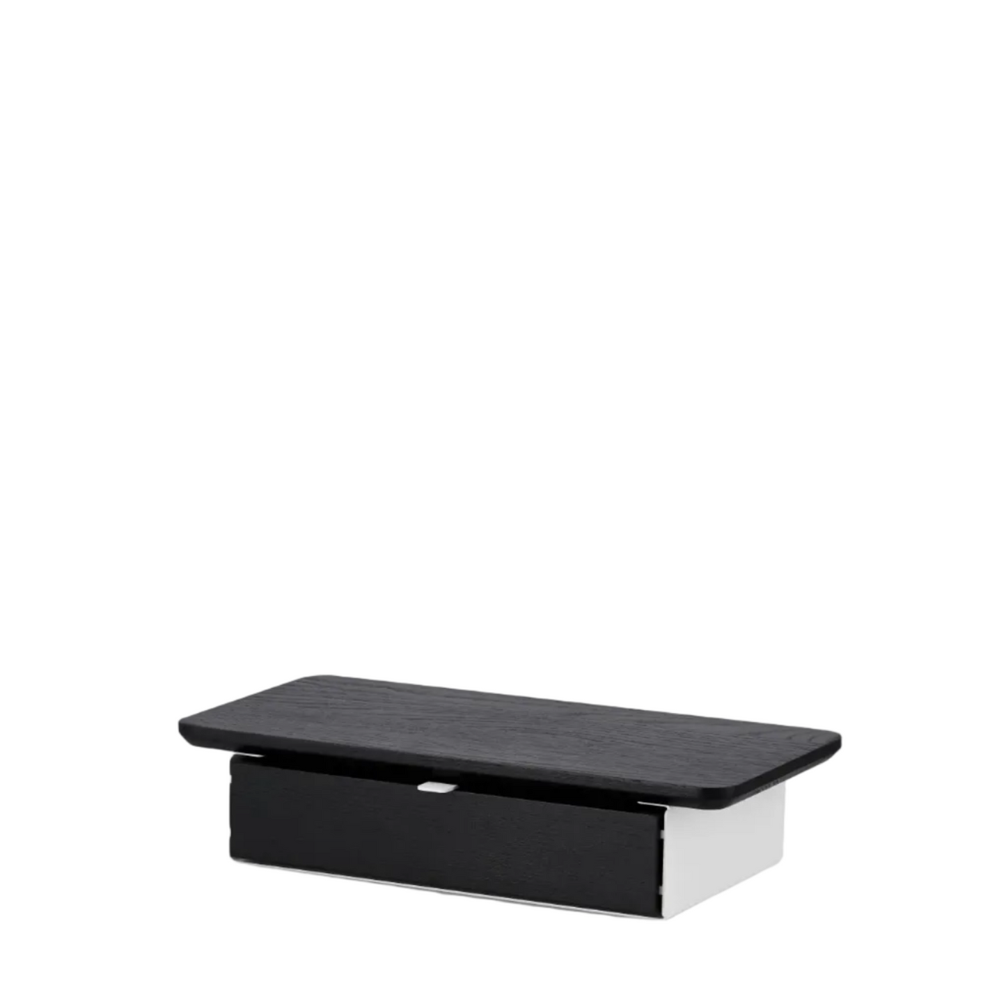 Desk Shelf Mini | Solid Black Walnut & White Legs (Single/Dual Drawer)