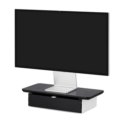 Desk Shelf Mini | Solid Black Walnut & White Legs (Single/Dual Drawer)