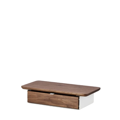 Desk Shelf Mini | Solid Walnut & White Legs (Single/Dual Drawer)