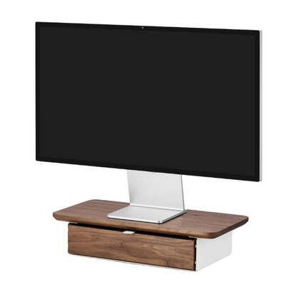 Desk Shelf Mini | Solid Walnut & White Legs (Single/Dual Drawer)