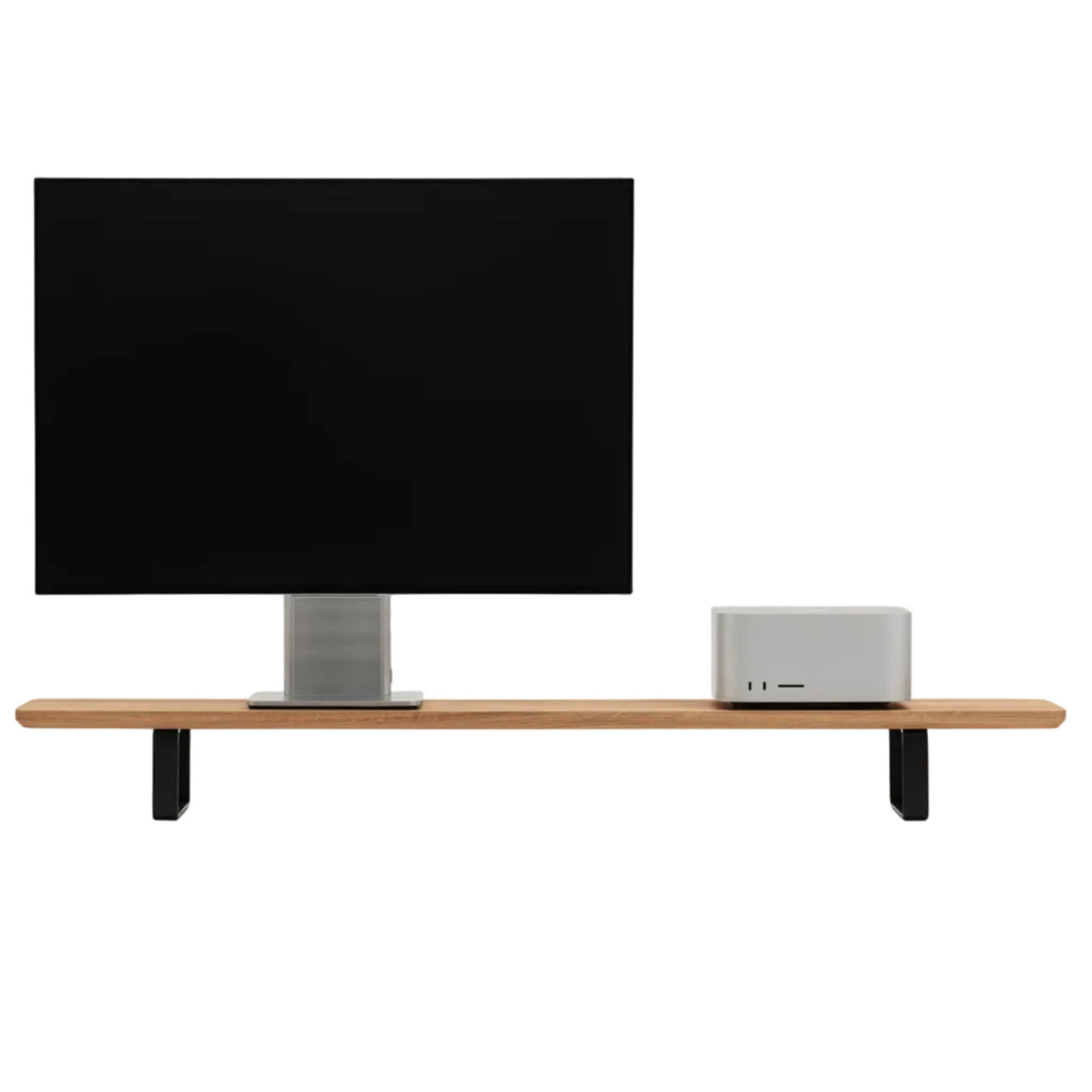 Dual Monitor Desk Shelf | Oak / Black Legs