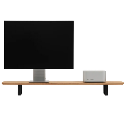 Dual Monitor Desk Shelf | Oak / Black Legs