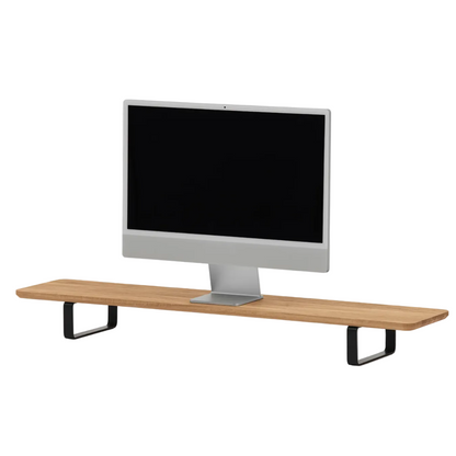 Dual Monitor Desk Shelf | Oak / Black Legs
