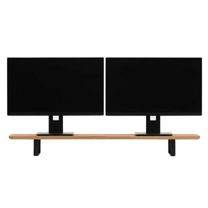 Dual Monitor Desk Shelf | Oak / Black Legs