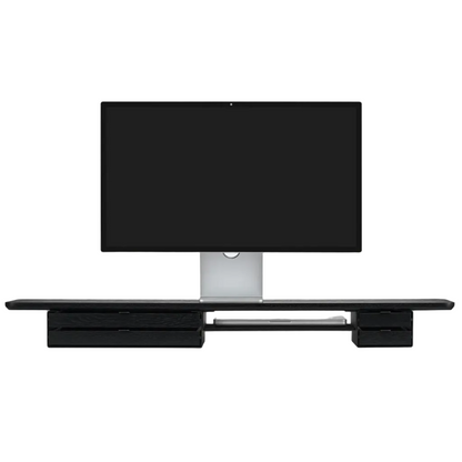 Desk Shelf Pro | Solid Black Walnut & Black Legs (Single/Dual Drawer)