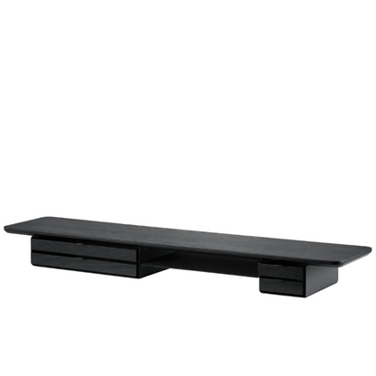 Desk Shelf Pro | Solid Black Walnut & Black Legs (Single/Dual Drawer)