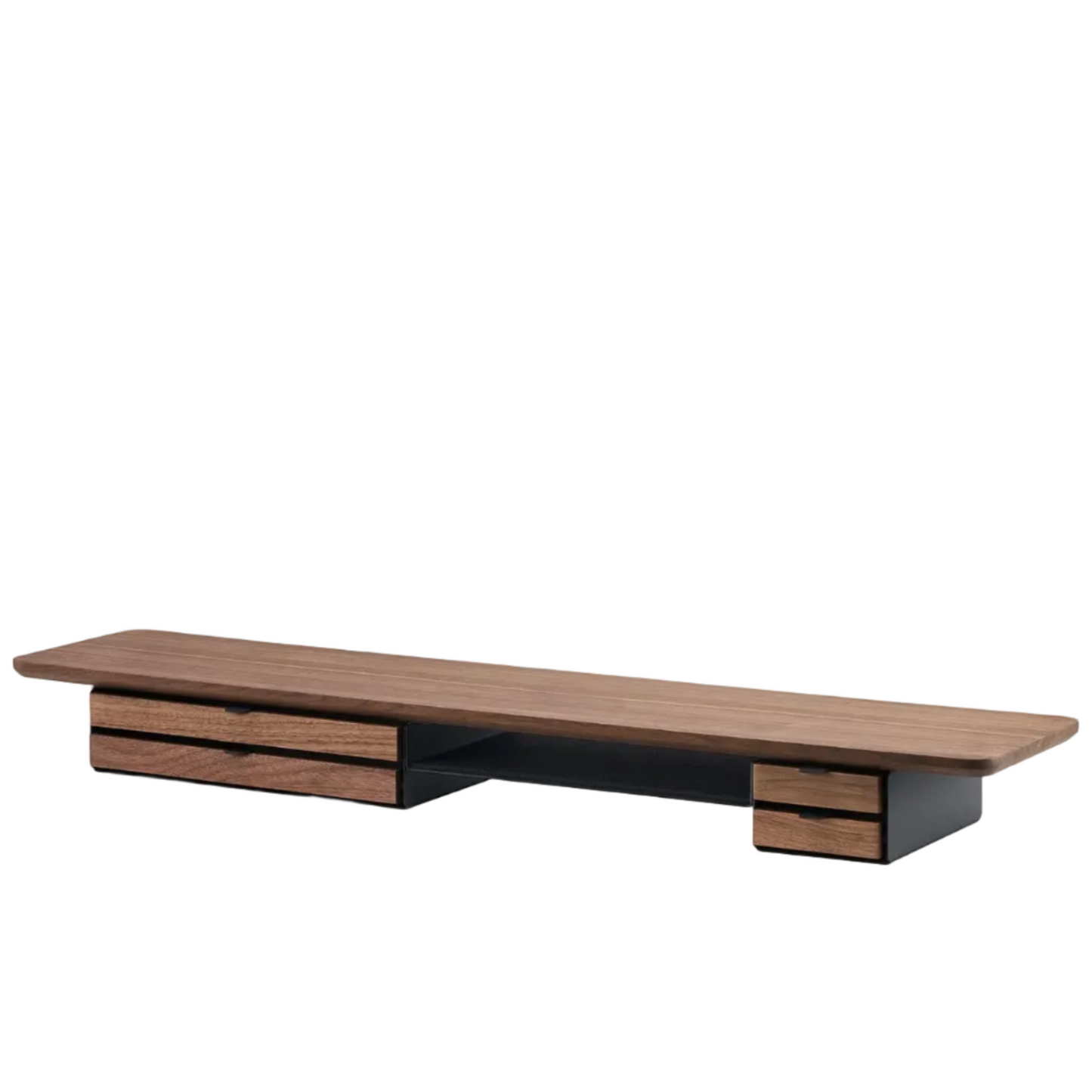 Desk Shelf Pro | Solid Walnut & Black Legs (Single/Dual Drawer)