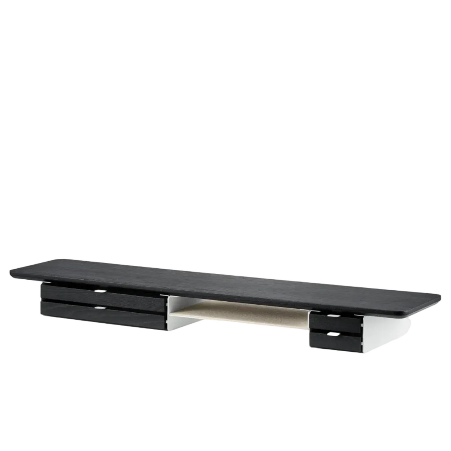 Desk Shelf Pro | Solid Black Walnut & White Legs (Single/Dual Drawer)