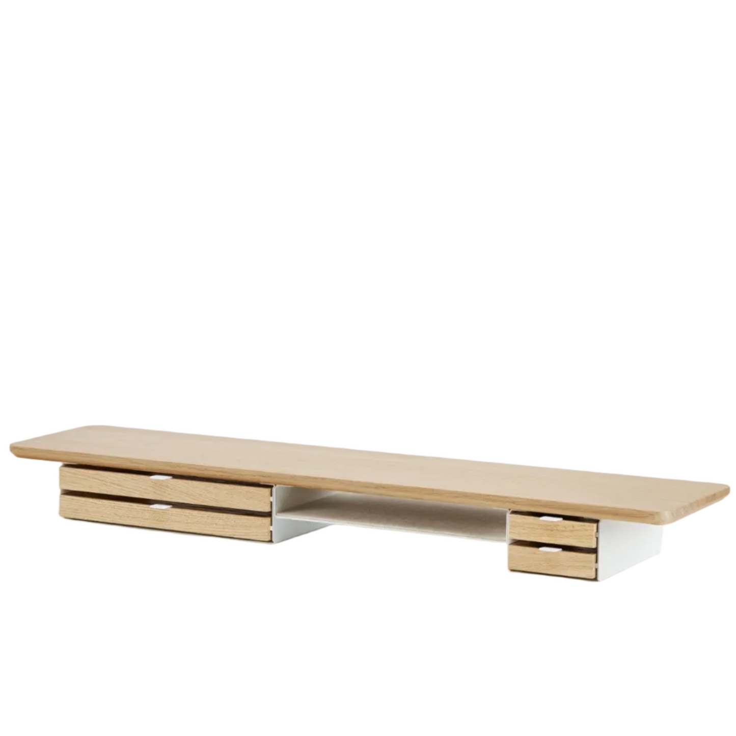 Desk Shelf Pro | Solid Oak & White Legs (Single/Dual Drawer)