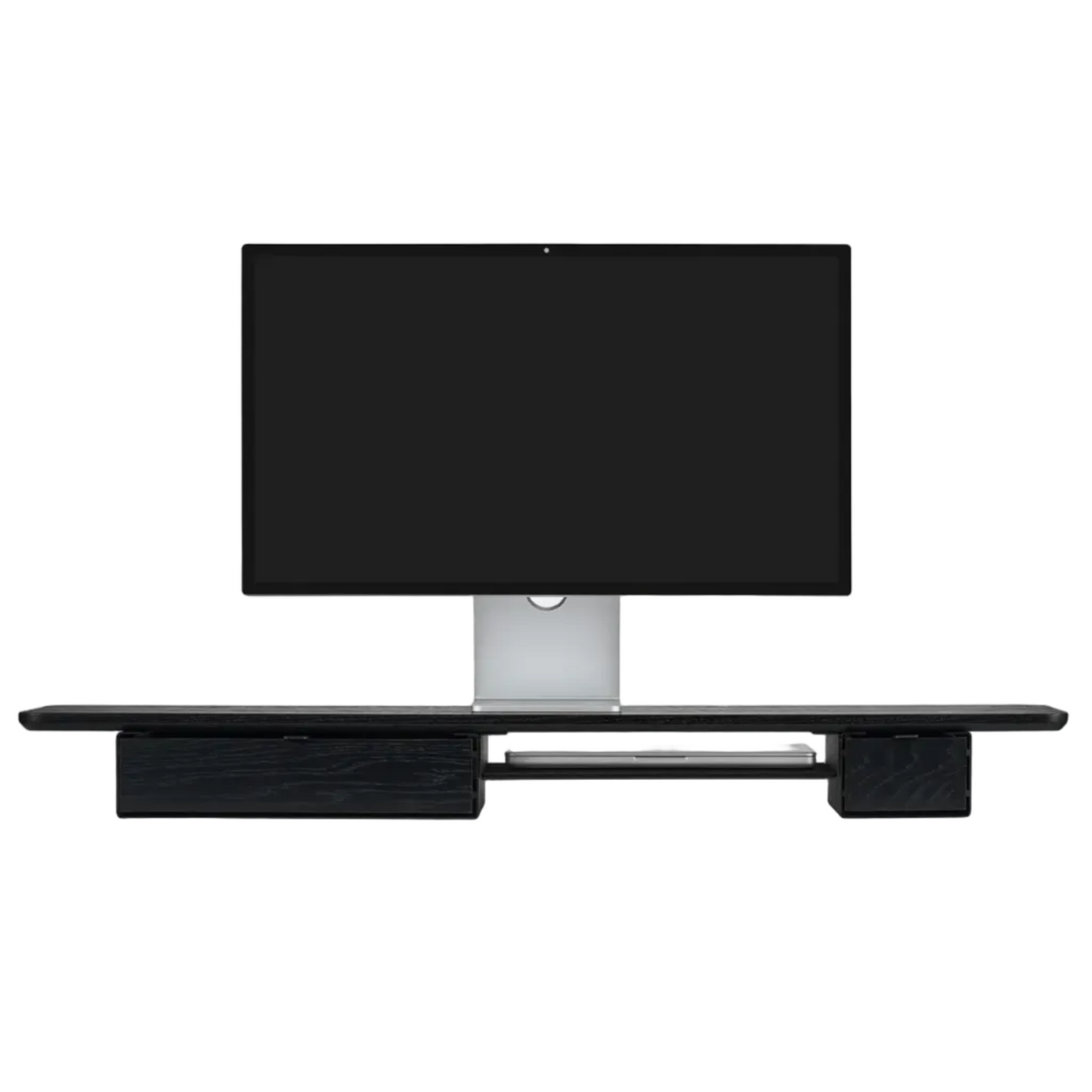 Desk Shelf Pro | Solid Black Walnut & Black Legs (Single/Dual Drawer)