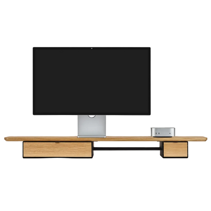 Desk Shelf Pro | Solid Oak & Black Legs (Single/Dual Drawer)