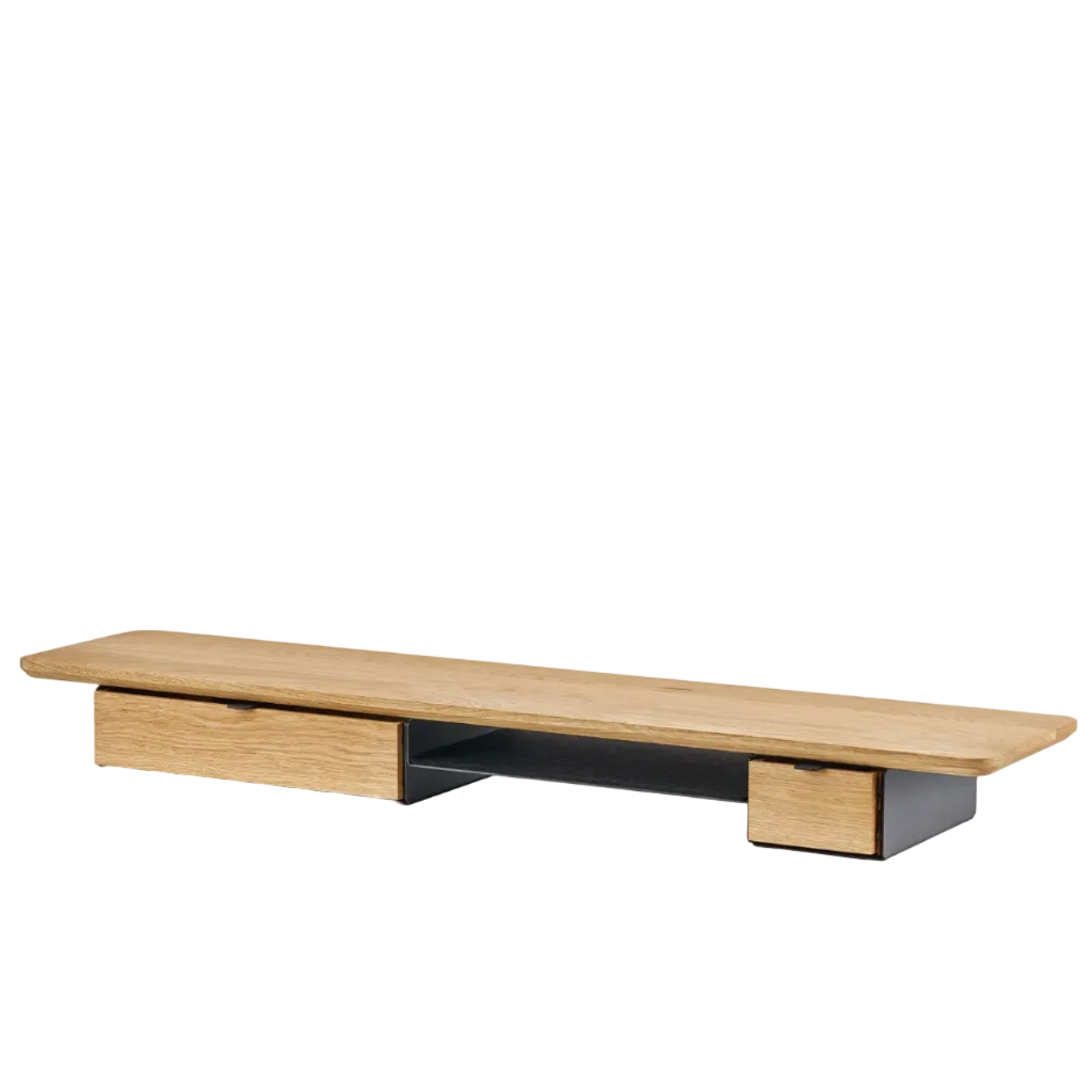 Desk Shelf Pro | Solid Oak & Black Legs (Single/Dual Drawer)