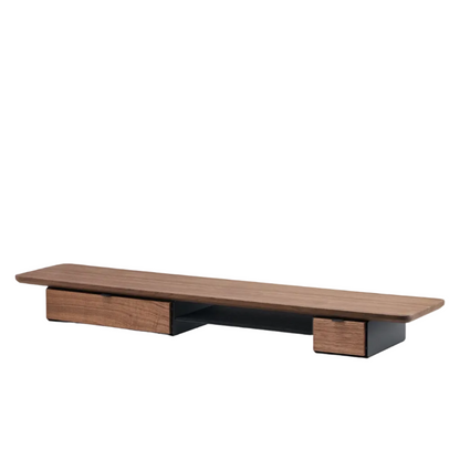 Desk Shelf Pro | Solid Walnut & Black Legs (Single/Dual Drawer)