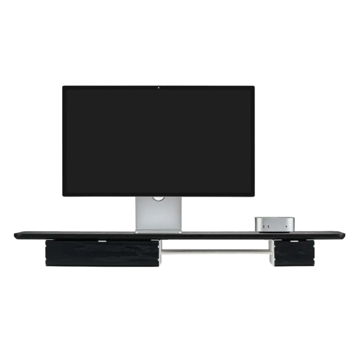Desk Shelf Pro | Solid Black Walnut & White Legs (Single/Dual Drawer)