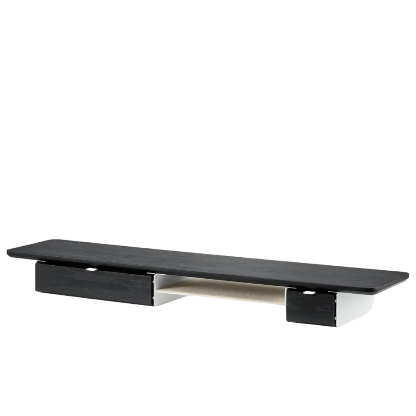 Desk Shelf Pro | Solid Black Walnut & White Legs (Single/Dual Drawer)