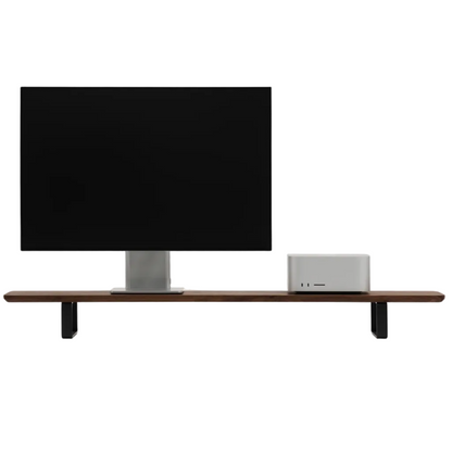 Dual Monitor Desk Shelf | Walnut Veneer / Black Legs