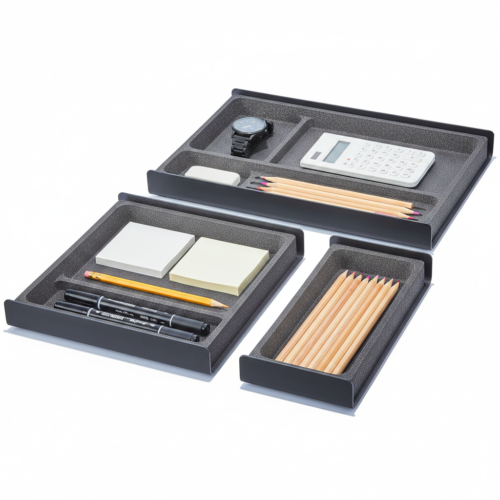 Desk Tray | Black / Natural Cork