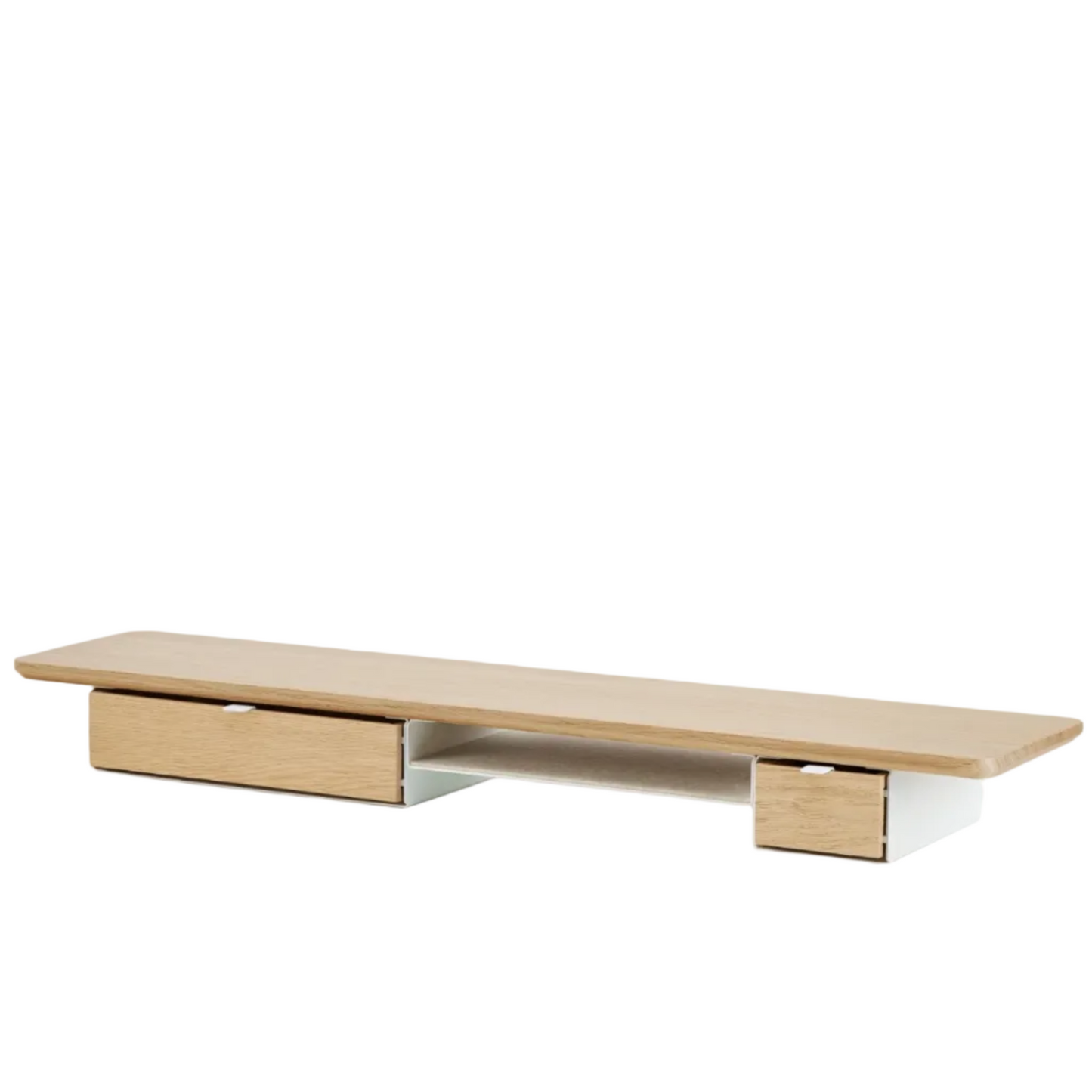 Desk Shelf Pro | Solid Oak & White Legs (Single/Dual Drawer)