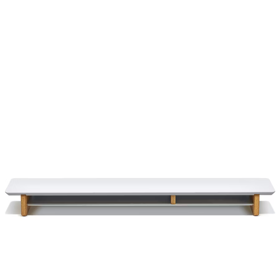 Matte White Desk Shelf | Modular Ergonomic Monitor Riser & Organizer