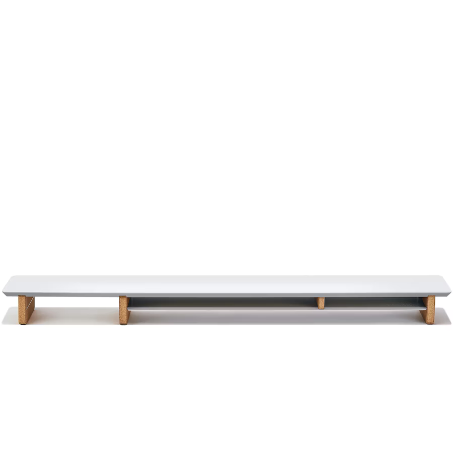 Matte White Desk Shelf | Modular Ergonomic Monitor Riser & Organizer