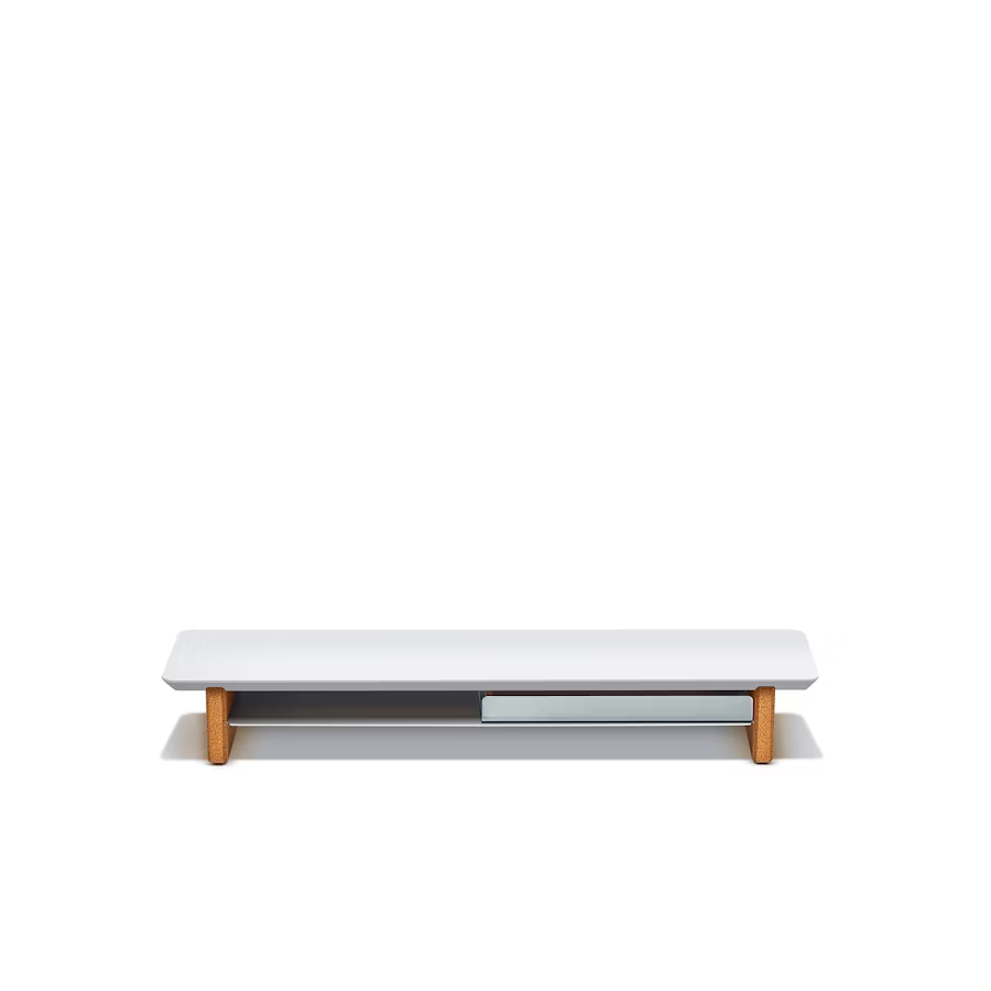 Matte White Desk Shelf | Modular Ergonomic Monitor Riser & Organizer